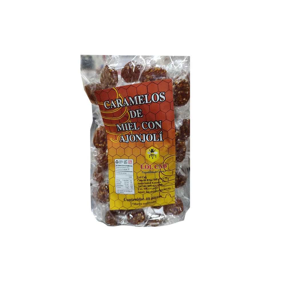 Caramelos de Miel con Ajonjolí 40 piezas