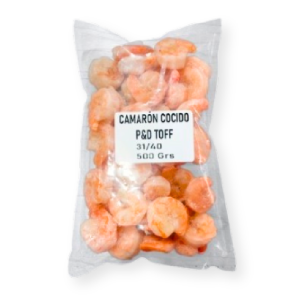 Camarón Cocido Pelado y Desvenado Sin Cola 31/40 500 G